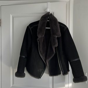 Zara shearling Moto jacket